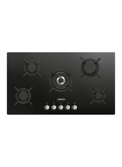 VENICE Gas hob 90 cm black glass 5 burners Heavy duty separate grid - Triple burner - Electric self-ignition Safety valve - Front switches Made in Italy - pzsku/ZA799164BCF0E102AFF8BZ/45/_/1714218397/80e66cde-59ab-4248-a64f-e309fd38e03b