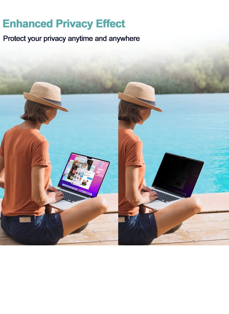 SYOSI Magnetic Privacy Screen Filter for Macbook Pro 14 inch 2021 M1 Pro/M1 Max A2442, Removable Easy On/Off Anti Blue Light Glare Laptop Privacy Screen, Compatible with Macbook Pro 14 inch 2021  - Image 2