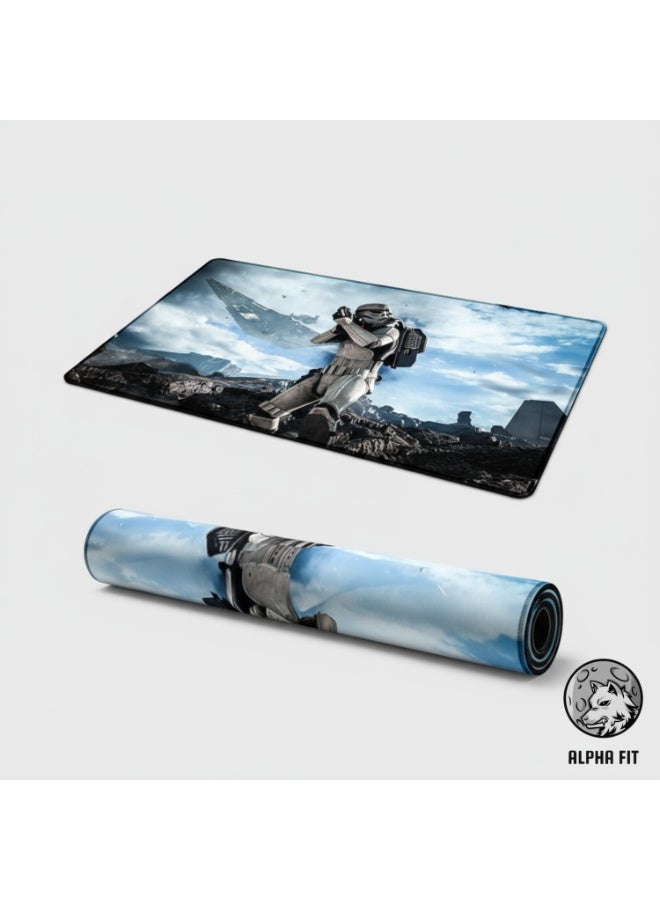ألفا فت لوحة ماوس Alpha Fit Star Wars XXL مقاس 80×30 سم، لوحة ألعاب كبيرة XL مع قاعدة مطاطية مانعة للانزلاق، مقاومة للماء وحواف مخيطة - Image 5