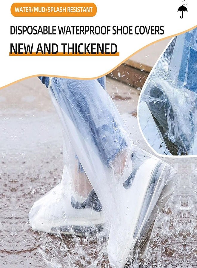 Disposable Shoe Covers, 16 Pairs Non SlipThickened Waterproof Shoes Covers, Clear Plastic Waterproof Shoes and Boots for Rain Covers Thicken Shoe Protector for Men and Women - Image 4