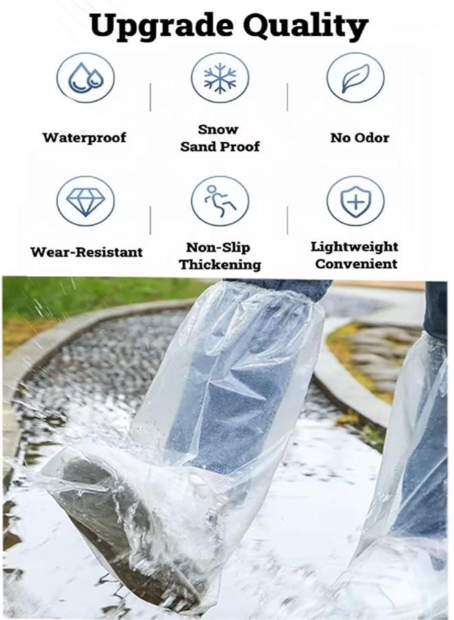 Disposable Shoe Covers, 16 Pairs Non SlipThickened Waterproof Shoes Covers, Clear Plastic Waterproof Shoes and Boots for Rain Covers Thicken Shoe Protector for Men and Women - Image 5