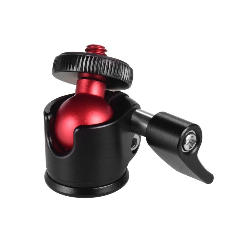 Tripod Ball Head: 3.3cm Height Premium Aluminum Alloy Compact Mini Ball Head - 360 Degree Smooth Rotation Quick Release Lock U-Shape Groove Ball Head for DSLR Tripod Selfie Stick Monopod - Image 4