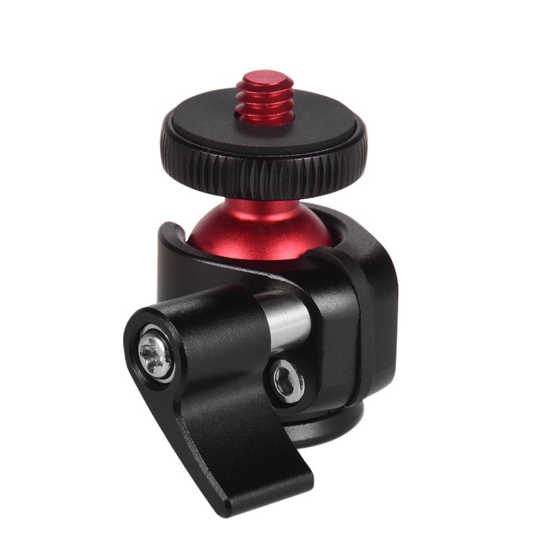 Tripod Ball Head: 3.3cm Height Premium Aluminum Alloy Compact Mini Ball Head - 360 Degree Smooth Rotation Quick Release Lock U-Shape Groove Ball Head for DSLR Tripod Selfie Stick Monopod - Image 2