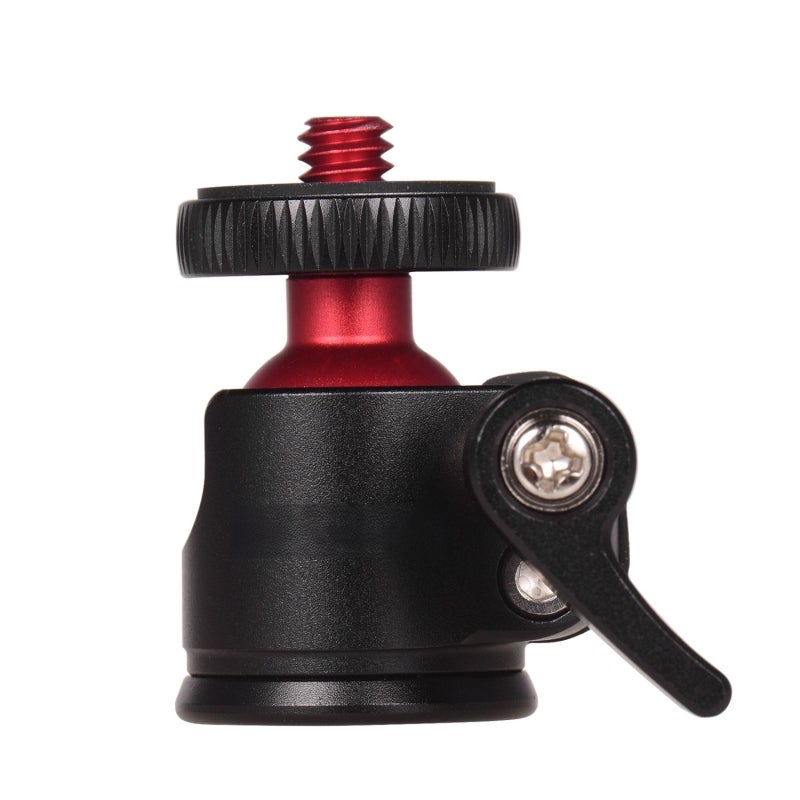 Tripod Ball Head: 3.3cm Height Premium Aluminum Alloy Compact Mini Ball Head - 360 Degree Smooth Rotation Quick Release Lock U-Shape Groove Ball Head for DSLR Tripod Selfie Stick Monopod - Image 1