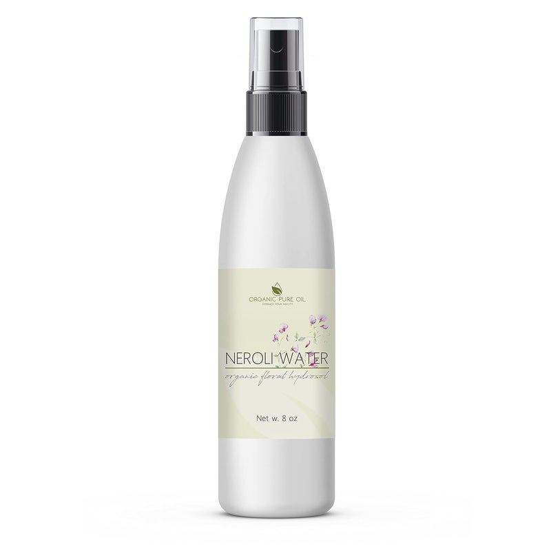 Neroli Water Hydrosol Face Mist Calming 8 oz Spray Toner Aromatherapy Facial Spritz Sprayer Linen Sheets Body Mist Pure Hydrosol Water Hydrating Cleansing Toning Orange Blossom OPO Packaging May Vary