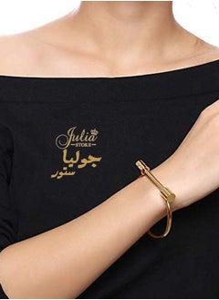 Julia Store 18K Gold Plated Stylish Titanium Steel D Shape Bar  - Image 3