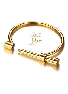 Julia Store 18K Gold Plated Stylish Titanium Steel D Shape Bar  - Image 5