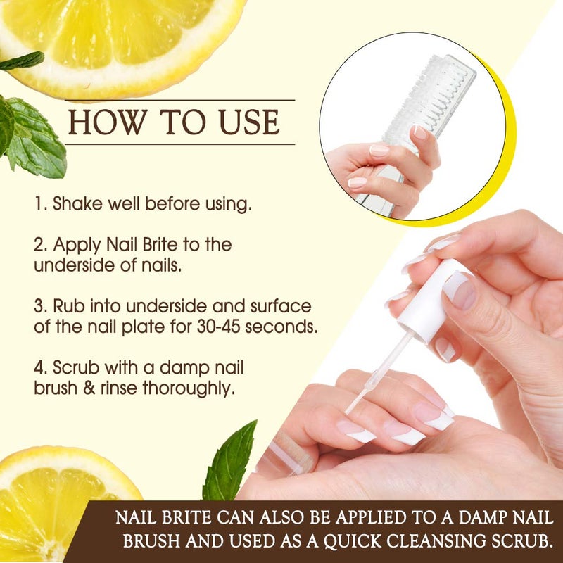 Gena Nail Brite Whitening Scrub with Brush, Cleans Conditions & Brightens Nails, 4 oz - Image 5