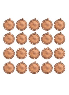 ROSENICE rosenice 20Pcs Round Wood Pendant Trays Necklace Blank Base Jewelry Making Material Wooden Craft Decoration  - Image 1