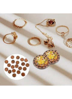 ROSENICE rosenice 20Pcs Round Wood Pendant Trays Necklace Blank Base Jewelry Making Material Wooden Craft Decoration  - Image 5