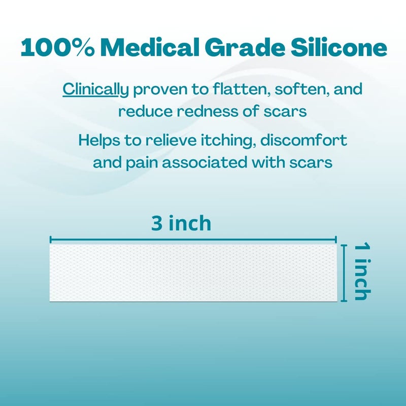 MyNewGel Advanced Silicone Scar Treatment Sheets for Old, New Scars, Surgery, Keloids, C-Section, Burns, by NewGel Plus by MyNewGel, 1" x 3" Sheet (3 Count) - Clear - Image 2