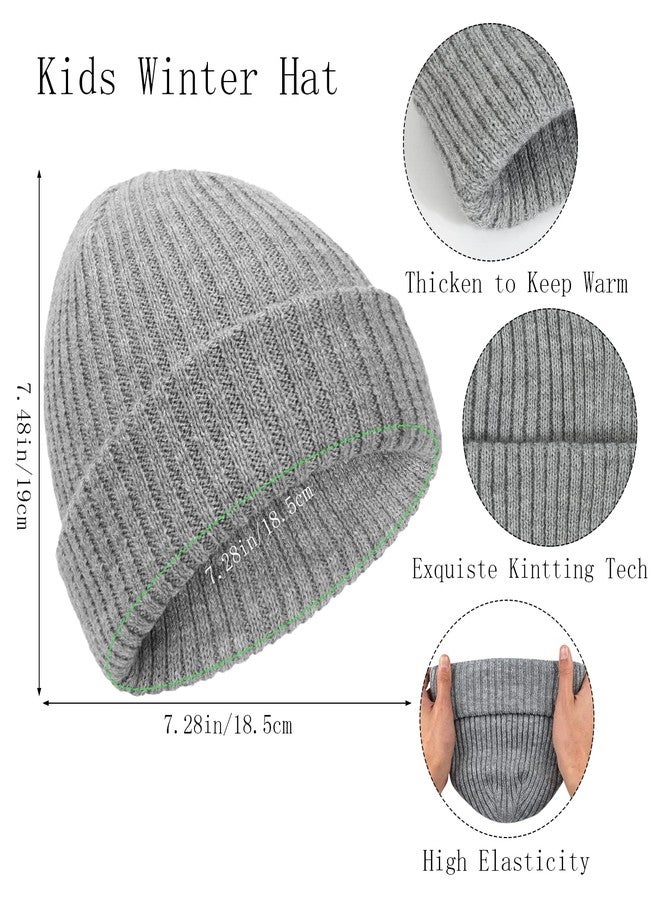 Hicdaw 2Pcs Kids Winter Hat and Scarf Set Winter Hats for Kids Toddler Beanie Hat Fleece Lined Scarf for Boys Girls 2-8 Years - Image 3