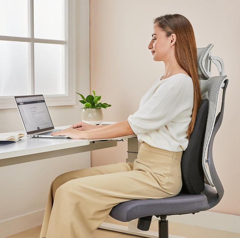 MUGATH Neck and Back Memory Foam Car Neck and Back Cushion Lumbar Support Pillow for Office Chair and Car Seat,Memory Foam Comfortable Ergonomic Design for Neck and Back Rest Pillow (Back Pillow - A) - Image 4