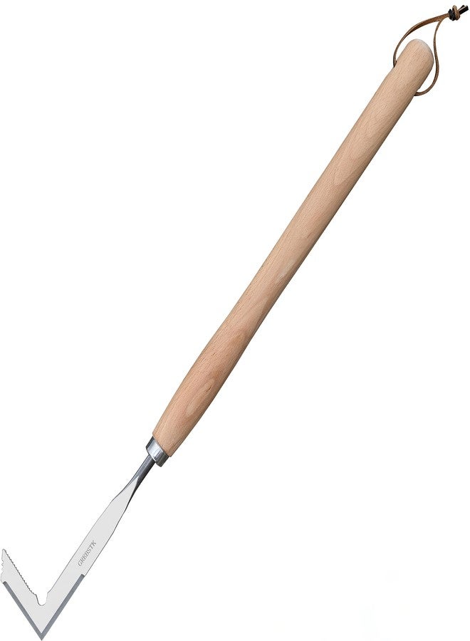GREBSTK Crack Weeder Crevice Weeding Tool Stainless Steel Manual Weeder Beech Handle Gardening Tool, 22 inch - Image 1