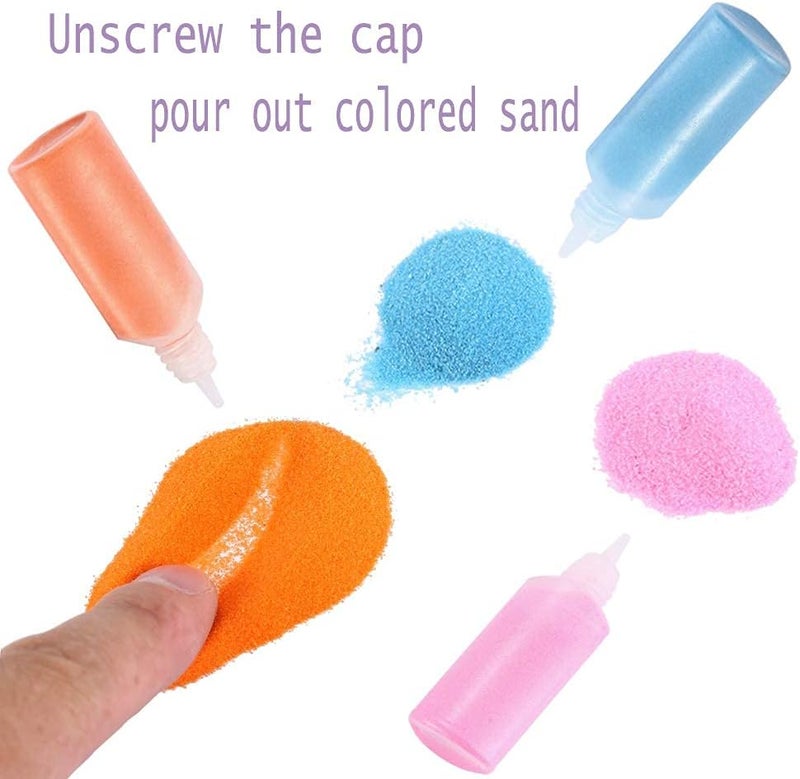 Excefore Art Sand,1.25oz Colored Sand Bottles,Sand Arts and Crafts Kit,Scenic Sand for Kids,DIY Sand Painting,Wedding Decoration, for Decorations and Crafty Collection Sand Bottles,12 PCS - Image 5