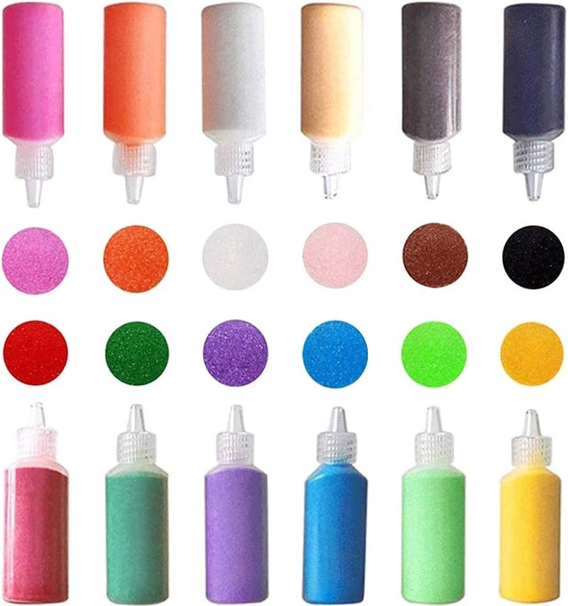 Excefore Art Sand,1.25oz Colored Sand Bottles,Sand Arts and Crafts Kit,Scenic Sand for Kids,DIY Sand Painting,Wedding Decoration, for Decorations and Crafty Collection Sand Bottles,12 PCS - Image 2