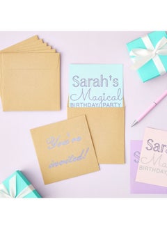 Juvale 60 Pack Square Envelopes 5.5 X 5.5 Craft Invitations For Weddings Baby Shower Graduation Party Supplies Small Businesses Kraft Paper Material Envelopes Brown  - Image 4
