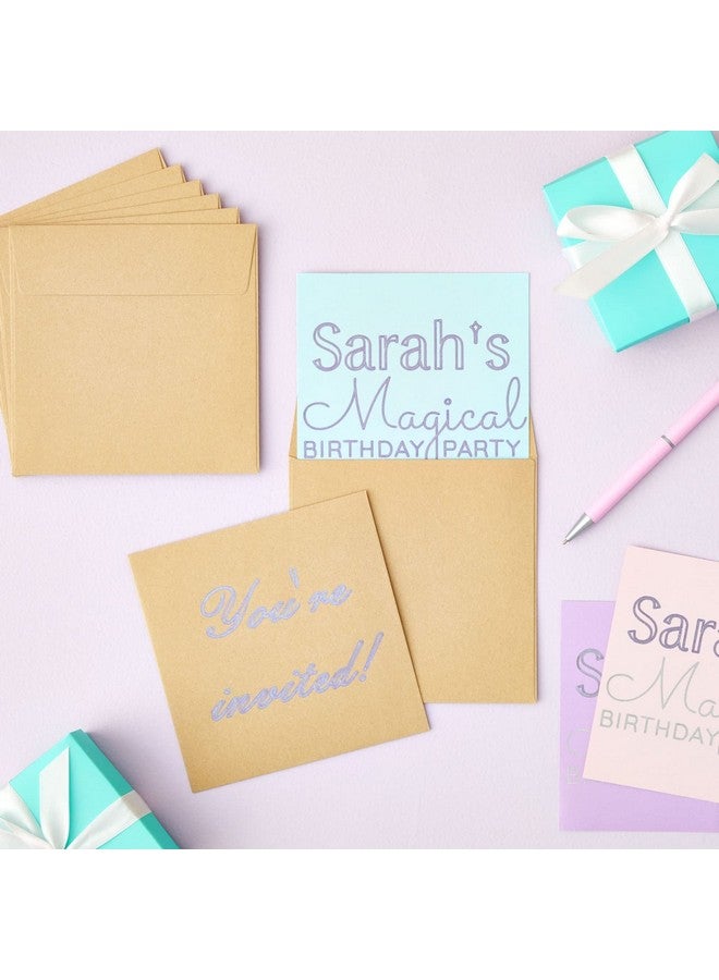 Juvale 60 Pack Square Envelopes 5.5 X 5.5 Craft Invitations For Weddings Baby Shower Graduation Party Supplies Small Businesses Kraft Paper Material Envelopes Brown - Image 4
