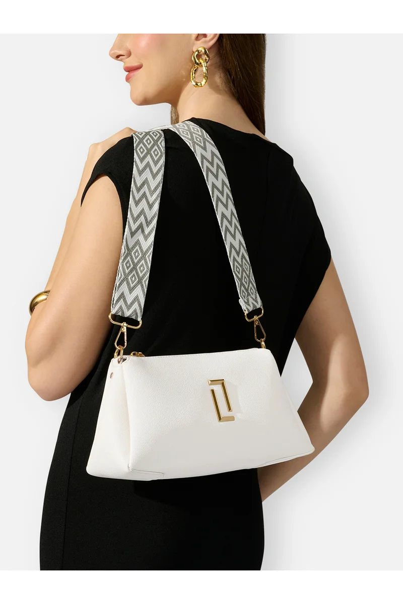 Lavie Luxe Women's Tory26 3-Compartment Sling Bag (White)
