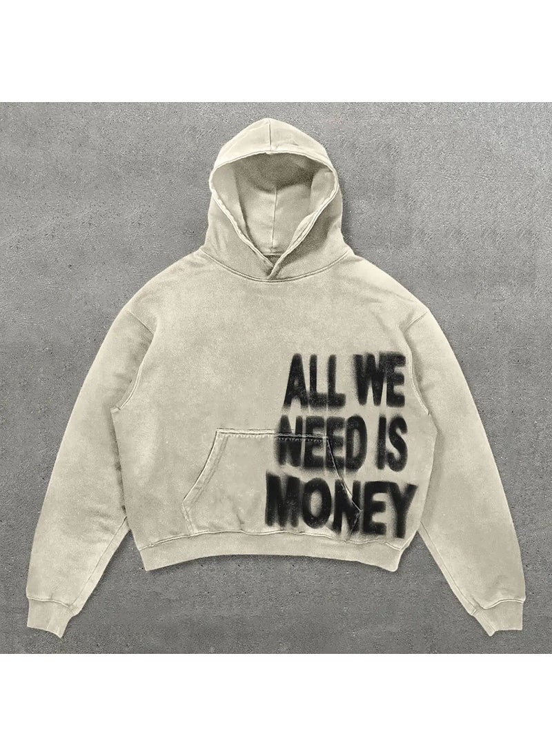 Generic - Anime Y2K Harajuku Hoodie Sweatshirt Street Style Comfortable Casual Womens Mid-Length Long Sleeve Printed Hooded Jacket Apricot - Image 1