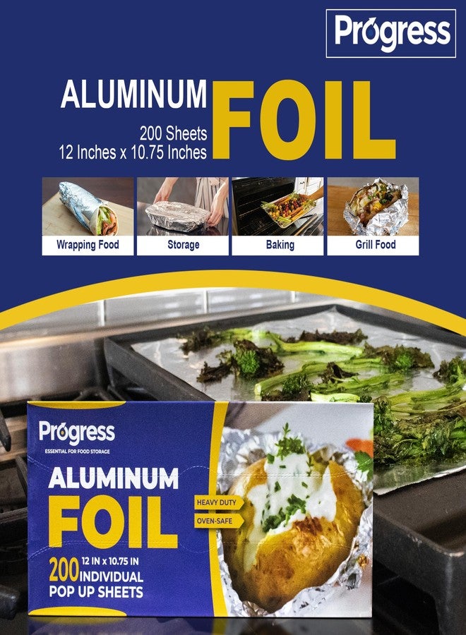 Progress Pop-Up Aluminum Foil Wrap Sheets 12 x 10 3/4 Silver 200 per Box - Non-stick Heavy Duty aluminum foil sheets for Restaurants, Delis & Catering (12" x 10 3/4", 200) - Image 4