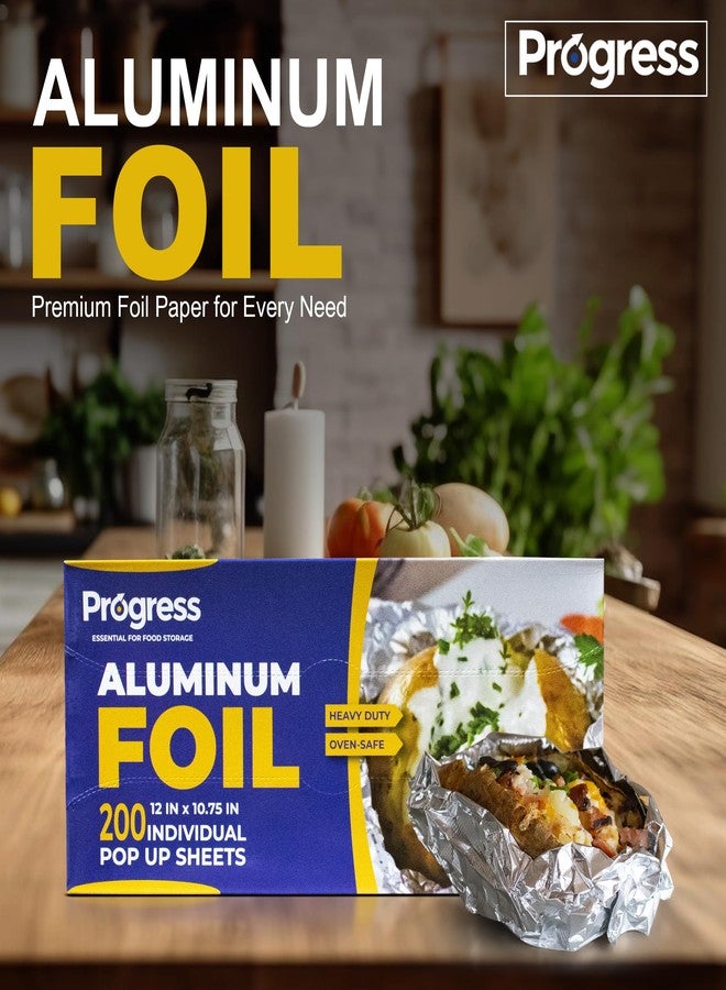 Progress Pop-Up Aluminum Foil Wrap Sheets 12 x 10 3/4 Silver 200 per Box - Non-stick Heavy Duty aluminum foil sheets for Restaurants, Delis & Catering (12" x 10 3/4", 200) - Image 3
