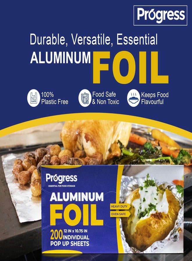 Progress Pop-Up Aluminum Foil Wrap Sheets 12 x 10 3/4 Silver 200 per Box - Non-stick Heavy Duty aluminum foil sheets for Restaurants, Delis & Catering (12" x 10 3/4", 200) - Image 5