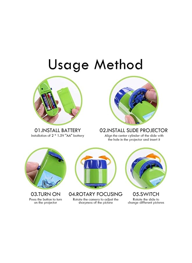 IAF Learning Torch & Projector Vegetables Flashlight Educational Toy for Children, Kids, Infant, Boy, Girl Learning Bedtime Small - Image 2