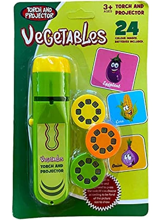 IAF Learning Torch & Projector Vegetables Flashlight Educational Toy for Children, Kids, Infant, Boy, Girl Learning Bedtime Small - Image 1