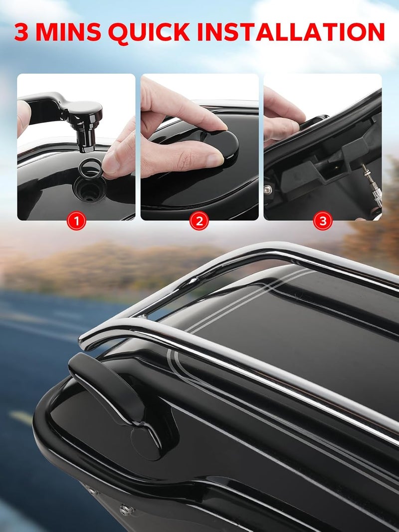 Amazicha Gloss Black Saddlebag Latch Kit for Harley Davidson - Image 4