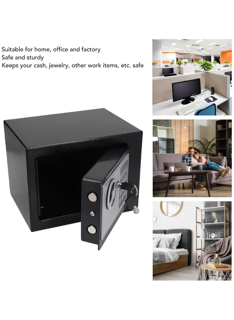 متجر الفرح خزنة أمان رقمية إلكترونية بقفل فولاذي مع لوحة مفاتيح لحماية الأموال والمجوهرات وجوازات السفر للاستخدام المنزلي أو العمل أو السفر، لون أسود، 9.06×6.69×6.69 بوصة - Image 4