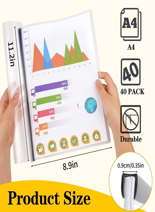 Coidea Report Covers with Sliding Bar, Clear Report Covers for A4 and Letter Size Paper, Resume Covers Presentation Folders File Document Binder for School Business, 70 Sheet Capacity - Image 2