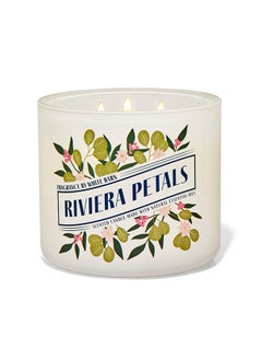Bath & Body Works شمعة ريفييرا بتلات ذات 3 فتيل 