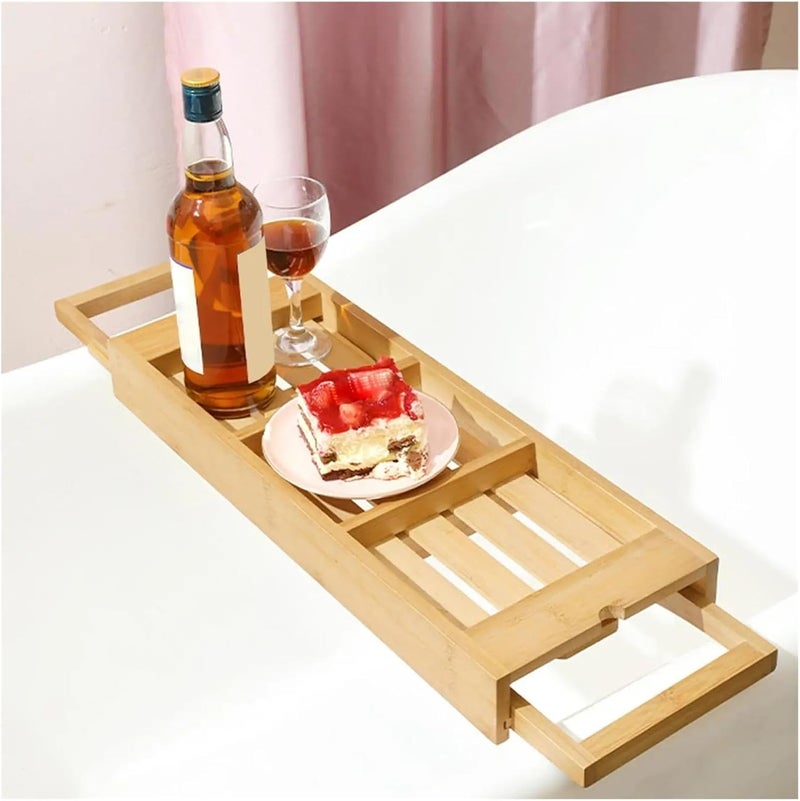 Bathtub Rack Bridge Storage Organizer Stretchable Expandable Bath Shelf Tray for Drinks Bathroom(A(30cm)) - Image 3