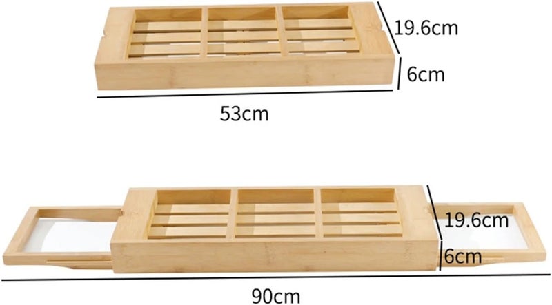 Bathtub Rack Bridge Storage Organizer Stretchable Expandable Bath Shelf Tray for Drinks Bathroom(A(30cm)) - Image 2