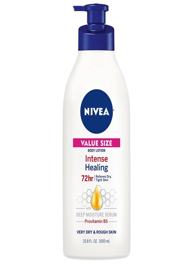 Nivea لوشن الجسم نيفيا للعلاج المكثف للبشرة الجافة جداً والحكة مع الجلسرين، بروفيتامين B5 ونياسيناميد، مرطب للجسم لمدة 72 ساعة، زجاجة مضخة سعة 33.8 أونصة سائلة - Image 1