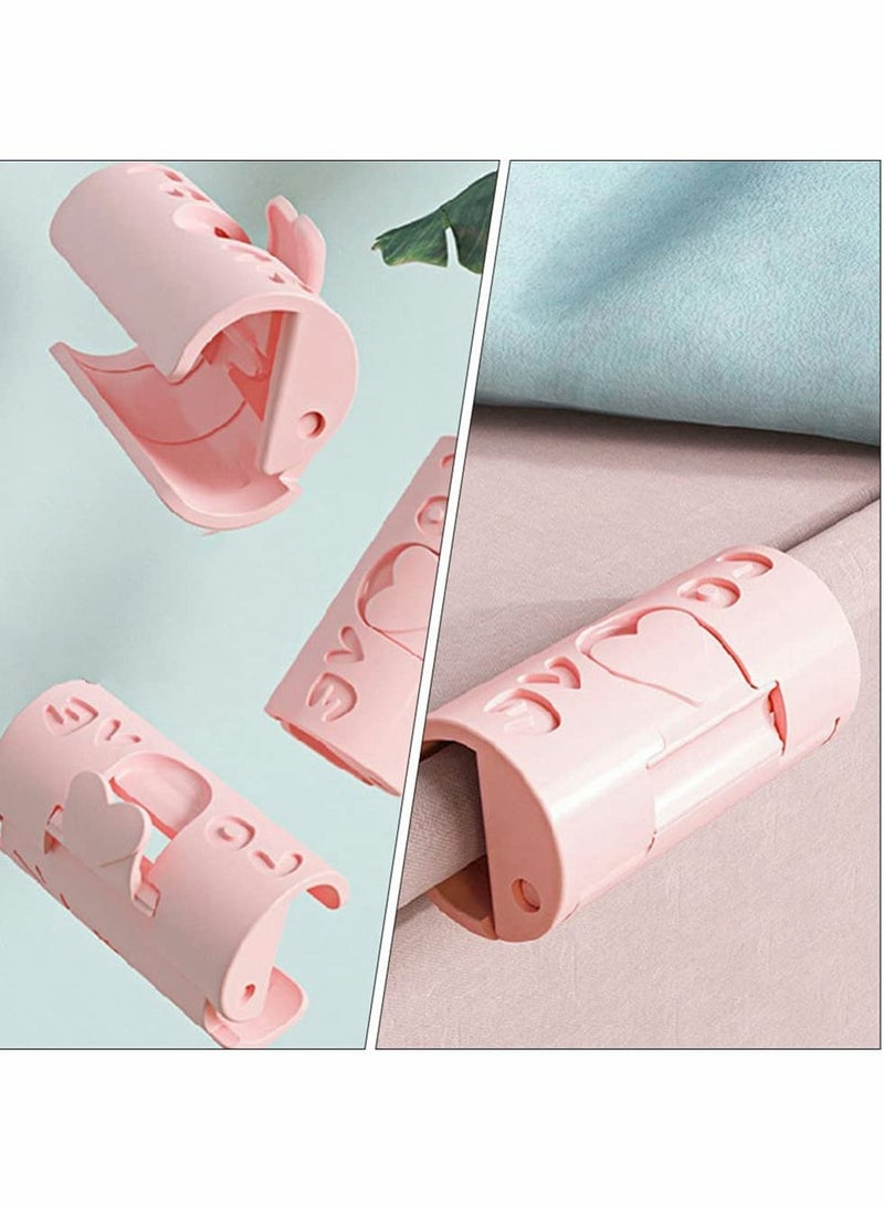 Zikra Bed Sheet Holder Straps Non- Slip Elastic Mattress Corner Clips Adjustable Keep Sheets Snug for Full Size Pink 12pcs - Image 2