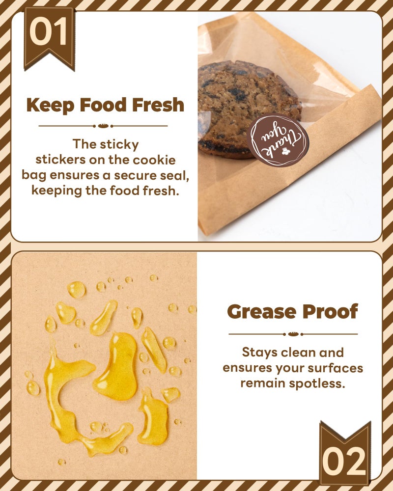 Bake Choice 100PCS Cookie Bags with Seal, 5.7x6.5 Inch Individual Cookie Packaging Bags for Gift Giving, Heat Sealable & Grease Proof Bakery Bag with Window, Baked Goods Packaging - Image 3