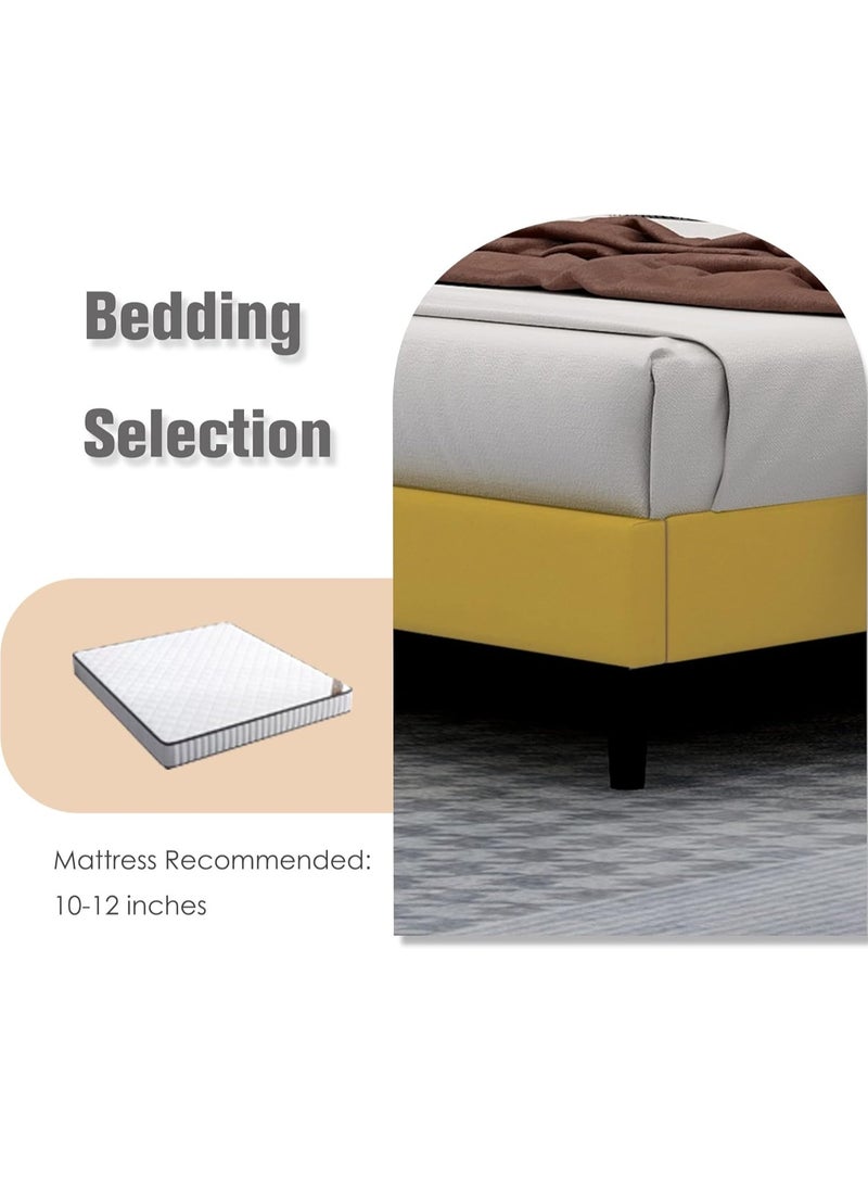 Wooden Twist - Wooden Twist Modern Rectangular Upholstery Bed with Soft Wingback (King) - Image 1