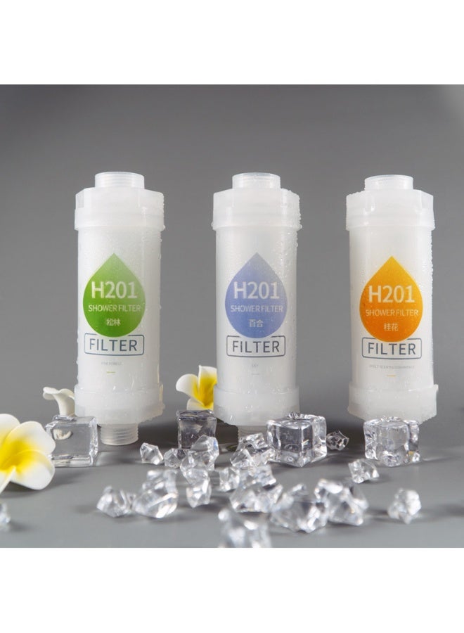 H201 2 Pcs Vitamin C Shower Filter, Shower Head Filter to Remove Chlorine Fluoride Deposits, Water Purification Filtration with Beads, Helps with Dry Skin and Hair Loss, Easy to InstallCherry + Lavender - Image 5
