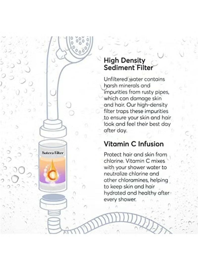 H201 2 Pcs Vitamin C Shower Filter, Shower Head Filter to Remove Chlorine Fluoride Deposits, Water Purification Filtration with Beads, Helps with Dry Skin and Hair Loss, Easy to InstallCherry + Lavender - Image 4