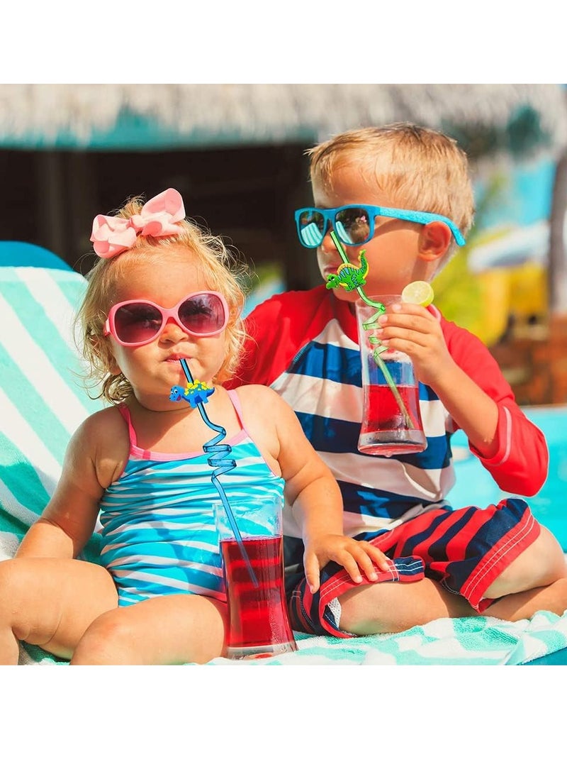 KASTWAVE 24 Pieces Reusable Dinosaur Straws Plastic Dinosaur Straws for Kids Safari Jungle Dinosaur Theme Straws for Dinosaur Party Decoration Supplies Birthday Party Favors, 8 Styles - Image 5