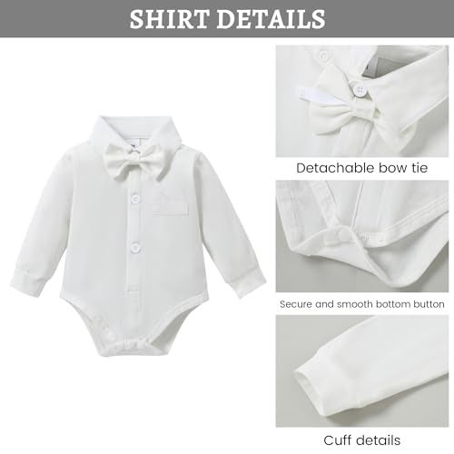 WESIDOM Baby Boy Baptism Outfit 0-24M Baby Boy Christening Clothing Set Newborn Infant Gentleman Dress Clothes - Image 3