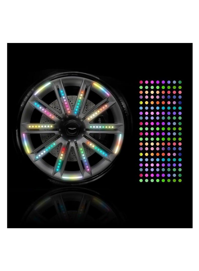 Captaintech Reflective Stickers for Car Wheel Rim, Cool Car Decorations Colorful Dot Car Stripe Decals, Gorgeous Automotive Exterior Accessories Fits Car Truck SUV Motorcycle Bicycle (20 Pcs) - Image 1