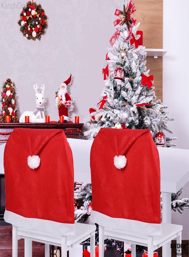 KatchOn, Christmas Chair Covers Set of 3-24x20 Inch | Red Christmas Decorations Indoor | Santa Hat Chair Covers for Home Decor, Xmas Party Decorations | Holiday House Decor and Xmas Decoration - Image 5