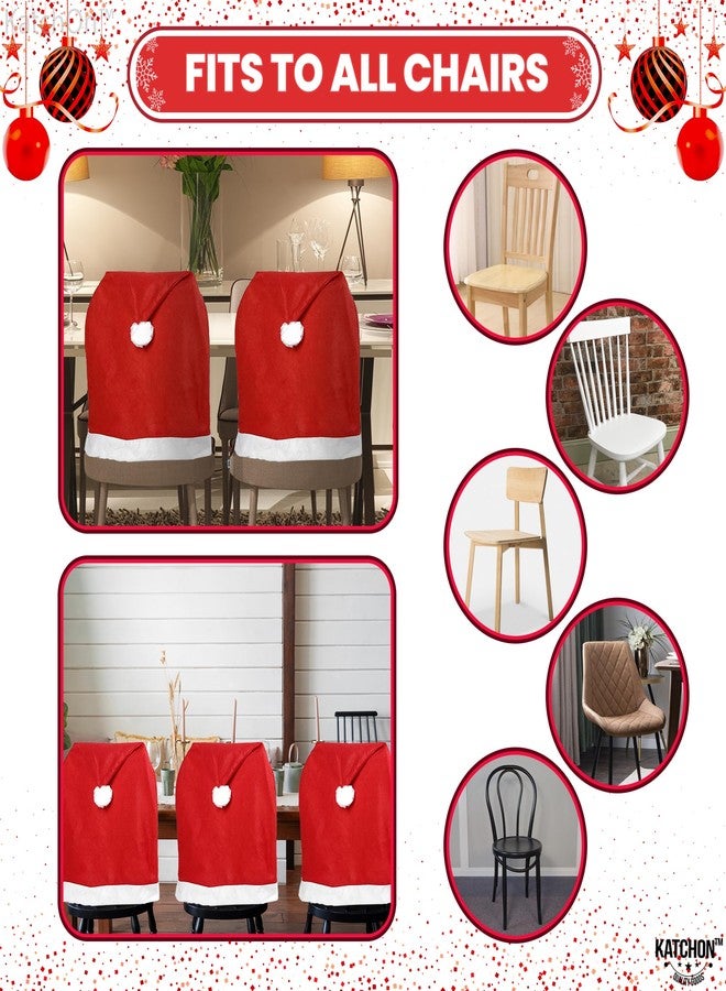 KatchOn, Christmas Chair Covers Set of 3-24x20 Inch | Red Christmas Decorations Indoor | Santa Hat Chair Covers for Home Decor, Xmas Party Decorations | Holiday House Decor and Xmas Decoration - Image 4