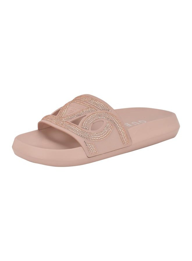 GUESS صندل بايكا للنساء، وردي فاتح مع أحجار الراين 680، 39.5 EU - Image 1