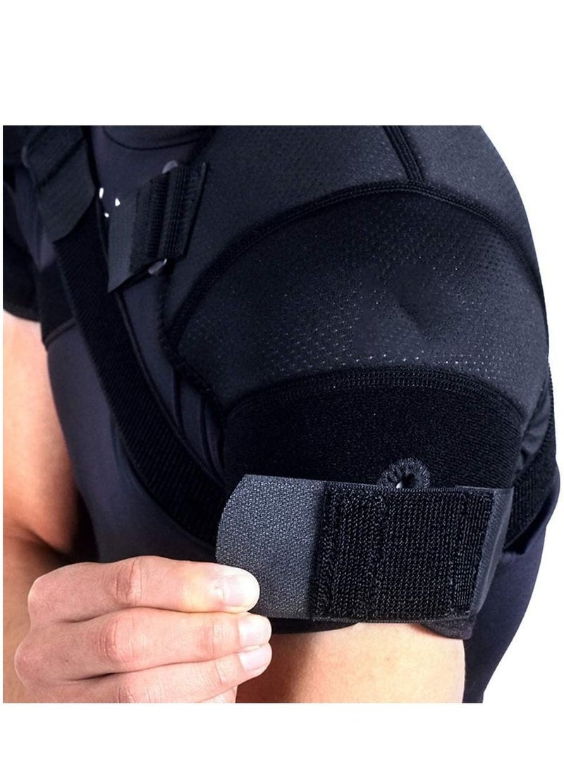 YQbest Double Shoulder Support Brace Strap Wrap Neoprene Protector Recovery for Men and Women Stability Adjustable Fit Sleeve L  - Image 3
