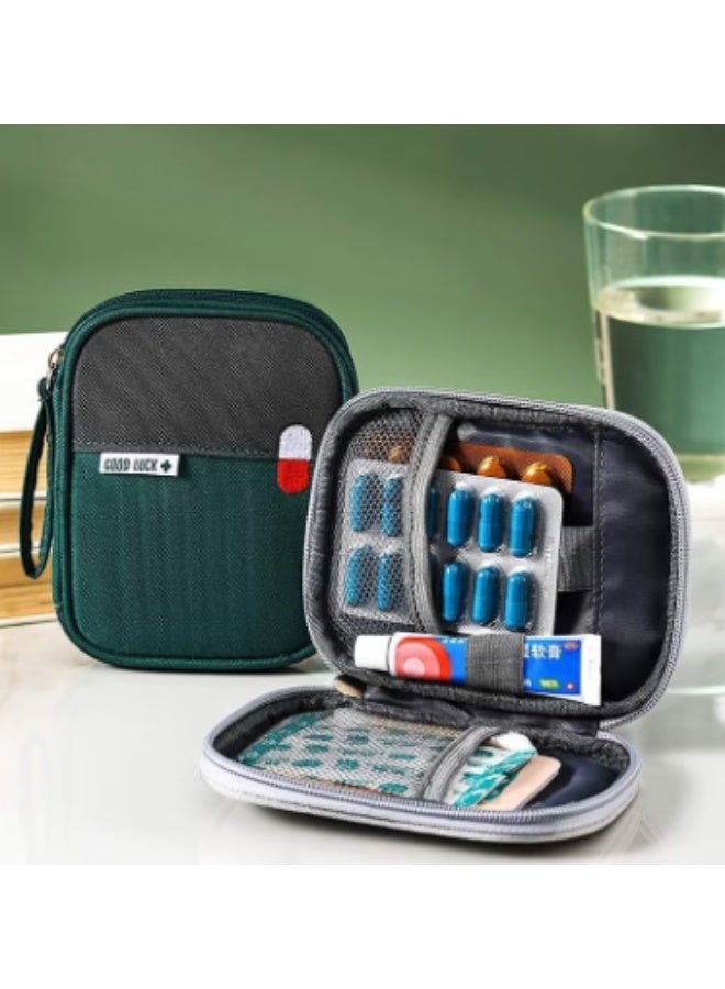 2 Size Empty First Aid Bags with Small Medical Pouch, Insulated Survival Medicine Bag, Portable Medication Travel Carrying Case with Handle for Car Home Camping Office Workplace - Image 2