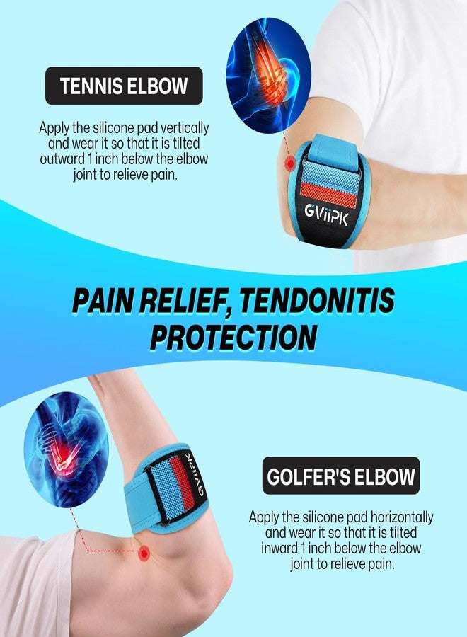 Gviipk 2026 Elbow Brace for Tendonitis and Tennis Elbow for Women Men, Breathable Tennis Elbow Strap with Compression Pad for Pain Relief, Adjustable Forearm Brace with Pressure Warning Design - 1Pack - Image 2